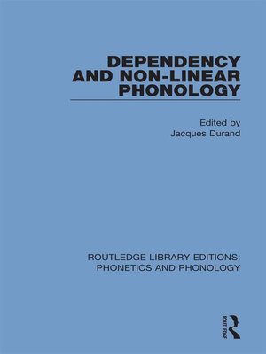 cover image of Dependency and Non-Linear Phonology
